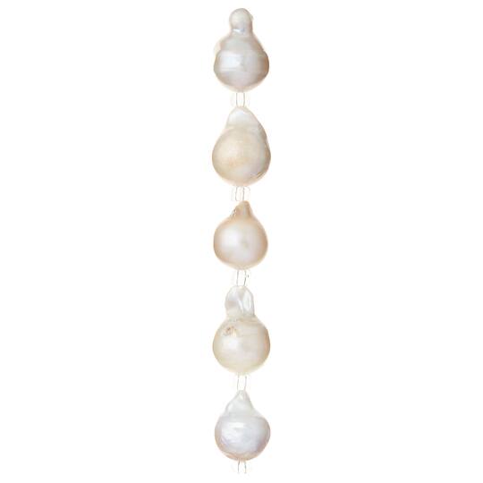 White Baroque Pearl Round Beads by Bead Landing™